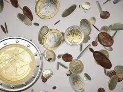 Falling Euro Coins Loop Stock Footage