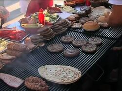 Giant burger making at BBQ festival Instructional Video