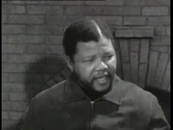21-Jun-1961 B/W MONTAGE African nationalist leader, Nelson Mandela in his first television interview / South Africa / AUDIO Stock Footage