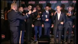 Actor salutes the troops aboard the USS Intrepid on eve of Veterans Day News Clip