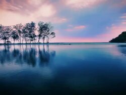 Sunset over water Stock Footage