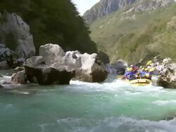 HD: Whitewater Rafters Running Rapids Stock Footage