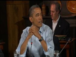 President Barack Obama says the leaders at the G8 meeting in camp David agree on issues surrounding Iran, North Korea and Syria News Clip