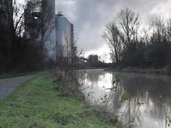 Power plant on a winter day Stock Footage