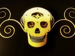 Mechanical skull zoom in Stock Footage