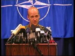 NATO press briefing on deployment and overnight shelling News Clip