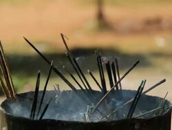 Burning incense Stock Footage