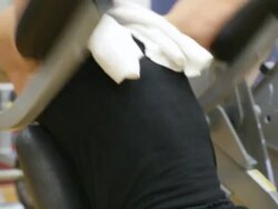 Man exercising at gym Stock Footage