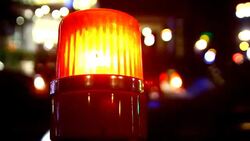 siren light on road Stock Footage