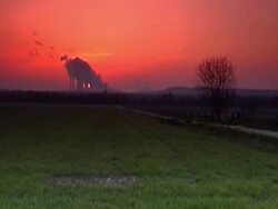 Industry at sunrise NTSC Stock Footage