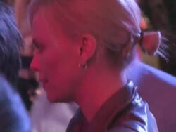 Charlize Theron & Bryan Singer leaving Staples Center in Los Angeles at the Celebrity Sightings in Los Angeles at Los Angeles CA. (Footage by WireImage Video/GettyImages) Stock Footage