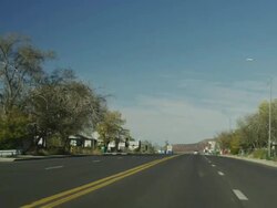WS TS View of route sixty six passing through city / Seligman, Arizona, USA  Stock Footage