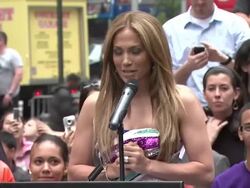 SPEECH: Jennifer Lopez thanks the crowd and discusses her first experiences with the Girls and Boys Club when she was growing up in the Bronx Stock Footage