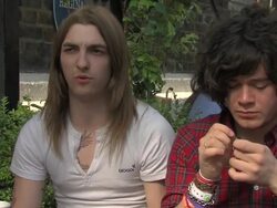 INTERVIEW Kieren Webster and Kyle Falconer (The View) on working with the producer Youth at the Gaymers Camden Crawl 2011 at London England. (Footage by WireImage Video/GettyImages) Stock Footage