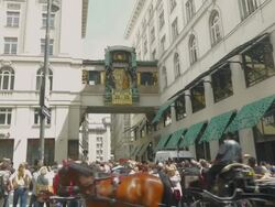 Ankeruhr Clock in Hoher Market.Medium shot Stock Footage