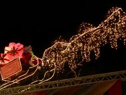 MS View of christmas market  at St. Johanner Markt  / Saarbrucken, saarland, Germany Stock Footage