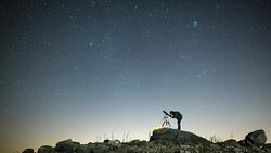 Man and stars Stock Footage