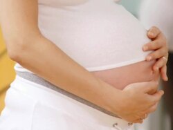 HD DOLLY: Pregnant Woman Stock Footage