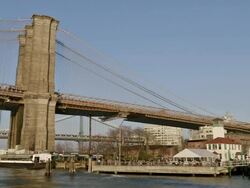 MS Brooklyn Bridge / New York, United States Stock Footage