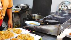 Beautiful chef cooking seafood Stock Footage