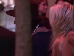 Alec Monopoly & friends departing 1 Oak in Los Angeles Stock Footage