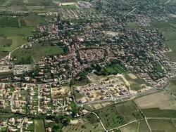 AERIAL, View of Nimes, Languedoc-Roussillon, France Stock Footage