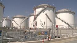 CLEAN : STOCKSHOTS of a fuel and oil storage facility in Cyprus News Clip