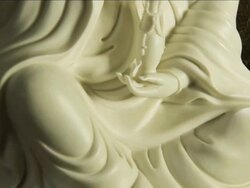 TU SLO MO View of white buddha statue against gold background  / Miami, Florida, United States Stock Footage