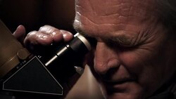 Grandfather and grandson with telescope Stock Footage