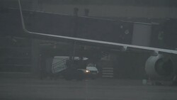 Snow Storm at the Airport Stock Footage