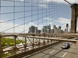 Brooklyn Bridge traffic HD timelapse. New York Stock Footage