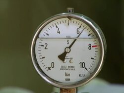 CU ZO Pressure gauze and cooling pipes in brewery / Wau, Western Bahr el Ghazal, Sudan  Stock Footage