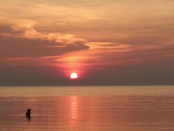 Three boys at sunset Stock Footage
