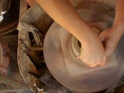 View from the top of Pottery handmade Stock Footage