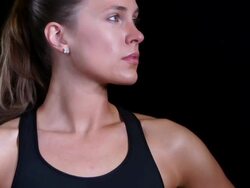 Portrait of a beautiful Caucasian woman athlete Stock Footage