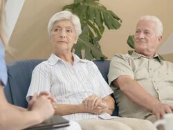 HD: Nurse Counseling Senior Couple Stock Footage