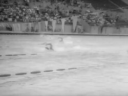 Don Schollander Breaks 200-meter Swim Record Stock Footage