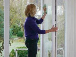 Washing the window Stock Footage