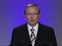 Howard takes on rival Rudd in election debate News Clip