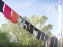 Fresh clothes hanging Stock Footage
