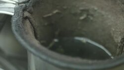 hot coffee with old thai style Stock Footage