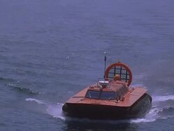 HA WS Hovercraft traveling on sea / Toronto, Canada Stock Footage