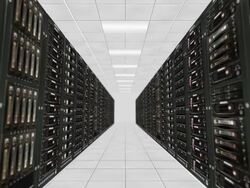Server Room Dolly Shot Stock Footage