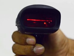 red line by reading barcode Stock Footage