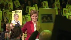 SNP Leader Nicola Sturgeon At Campaign Event News Clip