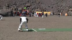 CLEAN : Cricket altitude record set on roof of Africa News Clip