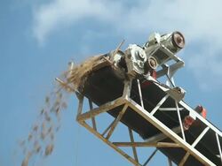 Mine Screening Conveyor Depositing Sorted Sand Stock Footage