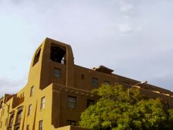 MS, TD, La Fonda hotel, Santa Fe, New Mexico, USA Stock Footage