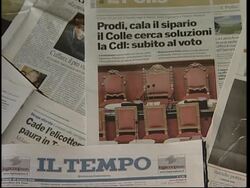 Newspapers, reaction following resignation of premier Prodi News Clip