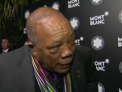 INTERVIEW: Quincy Jones on Montblanc at Montblanc honors Quincy Jones at the Montblanc de la Culture Arts Patronage Awards Ceremony Stock Footage